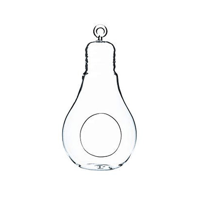 WGV Hanging Glass Plant Terrarium, Width 4.25", Height 8.25", Bulb DIY Air Succulent Planter Clear Tea Light Votive Candle Holder, Wedding Event Office Home Outdoor Decor, 1 Piece - size: Bulb L