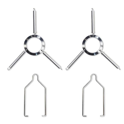 4pcs Reptile Heat Lamp Clips & Hangers Kit - 2x Spring Clips + 2x Dual Lamp Stands for 5.5"/8.5" Domes, Secure Mounting for Terrarium UVB/Heating Lights, Glass Habitat Accessories Stainless Steel - size: 4 Pack