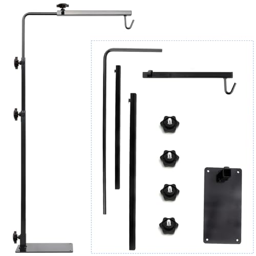 Reptile Lamp Stand – Adjustable Height Heat Lamp Holder for Terrariums & Tanks – Sturdy Metal Clamp & Riser for Bearded Dragon, Turtle, Snake Tank Accessories, 35 Inches - size: 25'' to 35'' Height