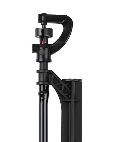 9 Sets 360° Micro Spray Sprinkler Stake Assembly with 1/4" Tubing | Full Circle 360 Degree Watering Nozzles, Emitters with Spike, 1/4 inch Tubing, For Greenhouse Nursery Garden Drip Irrigation - size: 9 Sets 360° Micro Spray Emitters