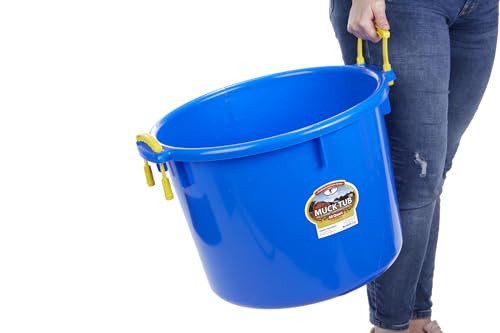 Little Giant® Plastic Muck Tub | Durable & Versatile Utility Bucket with Handles | Muck Bucket | Durable Handles | 40 Quart | Blue - color: Blue, size: 40 quart