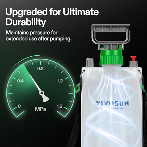 VIVOSUN 1.8 Gal/7L Pump Sprayer, Garden Water Sprayer | for Plants, Weeds & Lawn Care, with 3 Nozzles, 50'' Long Hose & Pressure Relief Valve - size: 1.8 gal