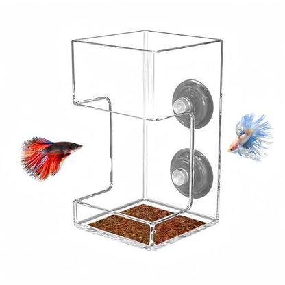 2-Pack Aquarium Square Feeders, Anti-Drift Food Collector and Leak-Proof Feeding Ring, Aquarium Accessories, Suitable for Betta Fish, Rainbow Fish, Guppies and Small Tropical Fish