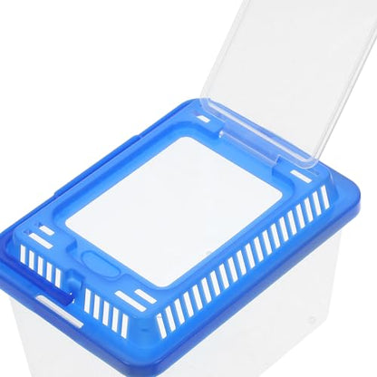 Mikikit 8pcs Portable Reptile Terrarium Boxes with Handle Large Plastic Tortoise Enclosure Spider Feeding Container for Home Travel Use