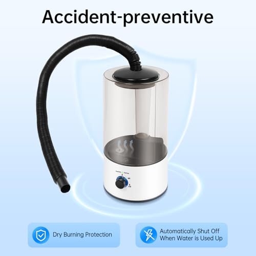 4L Reptile Fogger Humidifier for Terrariums,Large Capacity Cool Mist Mister with Extension Hose (16-63"),Silent Operation, Auto Power-Off,Adjustable Mist Output for Vivarium,Snakes, Amphibians,Moss