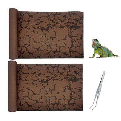 Tfwadmx 2 PCS Reptile Carpet Sand Mat Pet Terrarium Liner Lizard Bedding Mat Substrate Leopard Gecko Tank Accessories for Tortoise Turtle Snake Chameleon with Tweezers 16x23In - size: M:15.7"x23.6"(2Pcs)