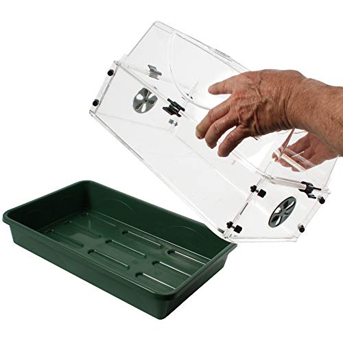 Medium Seed and Herb Domed Propagator with Vented Side Height Extension and Security Clip Set,Green - size: Medium with 1 Height Extender and Clips