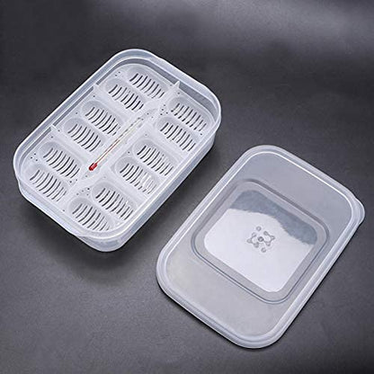 Reptile Breeding Box,16.5x11x5.2cm Reptile Hatchery Box Reptile Incubation Box with Transparent Cover and Temperature Measuring for Hatching Reptiles Lizards, Snakes