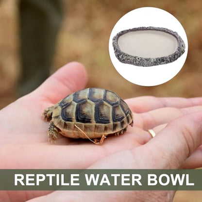 Abaodam Reptile Water Dish for Snakes and Lizards Multi-use Food Storage Basin Reptile Water Holder for Feeding and Hydration for Terrariums and Pet Enclosures