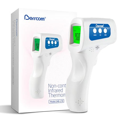 Berrcom Thermometer, 3 in 1 Contactless Infrared Fever Check Thermometer for Forehead, Ideal for Baby, Infant, Kids, and Adults, Batteries Not Included, JXB-178 (White) - color: White