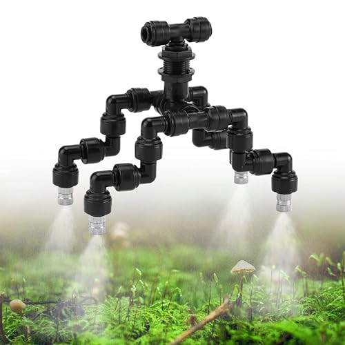 CozyCabin 4-Heads Reptile Mister Nozzles, 1/4'' Reptile Spray Nozzle 360 Degree Adjustable Detachable Nozzle - Fine Mist Fogger for Terrarium, Aquarium Rainforest - size: Four Head