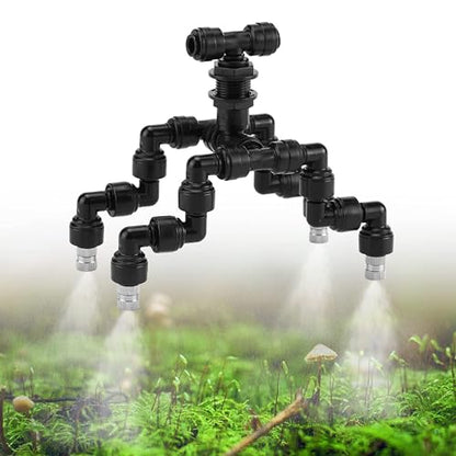 CozyCabin 4-Heads Reptile Mister Nozzles, 1/4'' Reptile Spray Nozzle 360 Degree Adjustable Detachable Nozzle - Fine Mist Fogger for Terrarium, Aquarium Rainforest - size: Four Head
