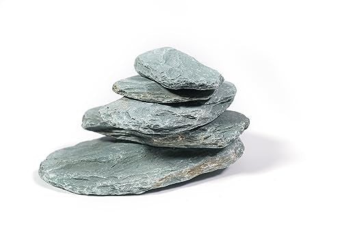 River Slate Stone Natural Aquascaping Rock 18lb Planted Aquarium | Flat layered texture; iwagumi and planted tank - size: 15 River Slate Stone(3-9 inches,18lbs)