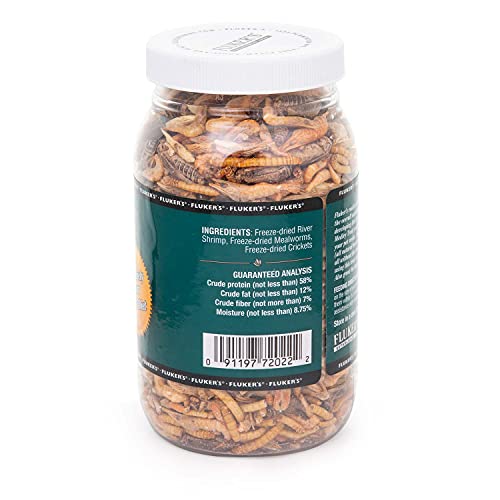 Fluker's Aquatic Turtle Food, Vitamin, Enriched Medley Treats of Freeze, Dried River Shrimp, Mealworms, and Crickets, 2.9 oz - size: 2.9 Ounce (Pack of 1)