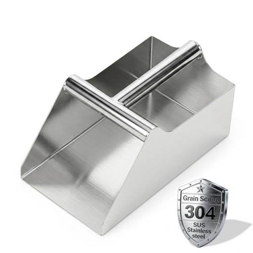 304 Stainless Steel Large Metal Ice Scoop 80 Ounce Heavy Duty Ice Scoop | Heavy Duty Rustproof Ice Scoop with Ergonomic Grip Handle and Easy to Clean Surface for Commercial Livestock and Pet Feeding - size: 80OZ