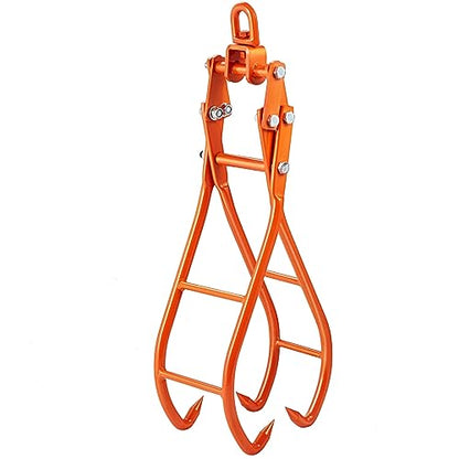 VEVOR Timber Claw Hook, 28 inch 4 Claw Log Grapple Logging Tongs, Swivel Steel Log Lifting Tongs 31" Max Opening, Eagle Claws with 2205LBS/1000kg Loading Capacity for Tractors, ATVs, Trucks, Forklifts - style: 28in-Swivel