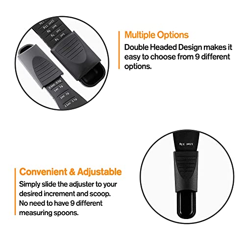M&c Dual Sided Adjustable Measuring Spoon - Metering Spoon with Leveler in Gram & ML- For Dry or Liquid Ingredients, Baking, Cooking, Powder, Spices - Black 1pc