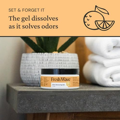 Fresh Wave Orange Odor Eliminator Gel 3-Pk 7 oz - Air Freshener for Home | Plant-based essential oils. Lasts 15-30 days per jar. No plug-in needed. Pet-safe, closet and bathroom deoderizer. - size: 7 Fl Oz (Pack of 3)
