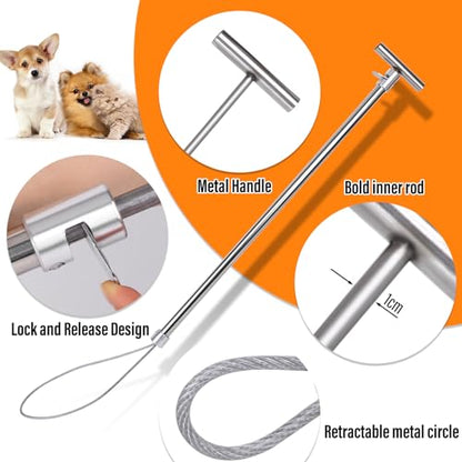 Dog Catcher Pole, Animal Catch Control Tool with Flashlight Non-Slip Tape | Animal Control Pole Stainless Steel Pig Hog Holder Heavy Duty for Dogs, Pig, Fox, Coyote Bulldog Wolf Goat Gator