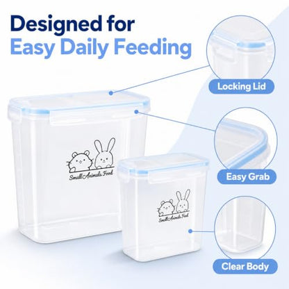 Pet Food Storage Containers,Airtight Small Animals Food Container,Cat Food Storage Container,Jars Dispenser Set with Lids,Multi Size3.52Qt/4L and2.2Qt/2.5L,for Wild Bird Seed Dispenser|BPA Free/Clear