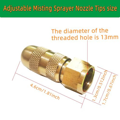 2Pcs High Pressure Misting Nozzle,Adjustable Spray Nozzle Tips for Backpack Sprayers,Farm Irrigation and Garden Irrigation Nozzle Replacement Kit