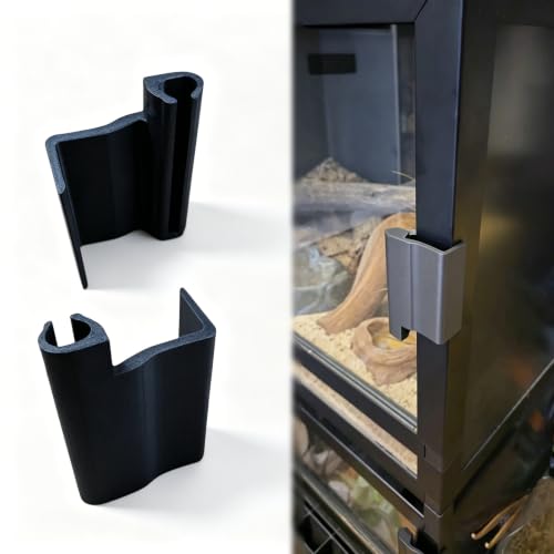 Reptile Enclosure Door Lock Set 2PCS Compatible with Dubia Reptile Enclosures Secure Sliding Glass Door Latches for Habitats