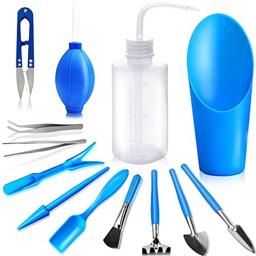 13 Pcs Succulent Care Tools, Mini Garden Transplanting Tool Set | Ideal for Succulent Planting, Miniature Gardening and Indoor Bonsai Care, Blue - style: Blue-2