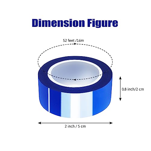 MEBMIK 6 Rolls 20mm x16m(52FT) Blue Heat Tape High Temperature Heat Resistant Tape Heat Transfer Tape for Heat Sublimation Press Vinyl,No Residue