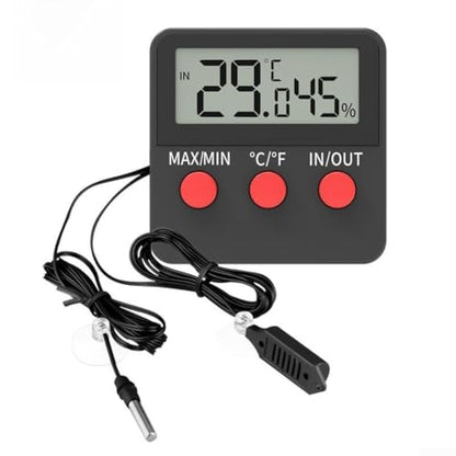 DTH74 Digital Hygrometer Thermometer with Clear LCD Screen for Reptile Habitat, Egg Incubation and Monitoring