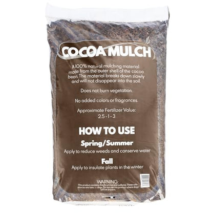 Garden Elements 100% Natural Cocoa Bean Shell Mulch for Gardens, Flower Beds, Potted Plants, and Mulching, 2 cu ft