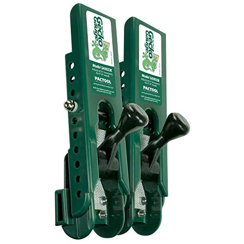 PacTool Gecko Gauge Siding Tool - LP Wood Installation, 2-Pack Green | 8" x 3/8" plastic gauges for LP siding & vinyl mounting blocks. Includes 2 clips. Compatible with engineered wood systems. - size: 3/8” Thickness for LP Siding, style: STANDARD