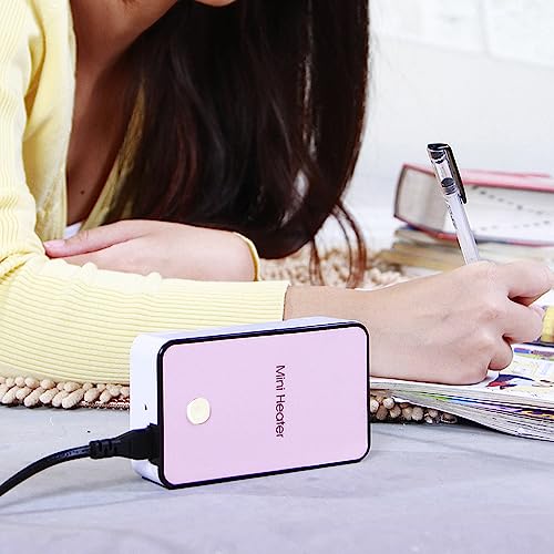 Safety Energy-saving Heater Mini Portable Electric Fan Heater Air Warmer | for Room Office Desktop (Pink) - color: Pink