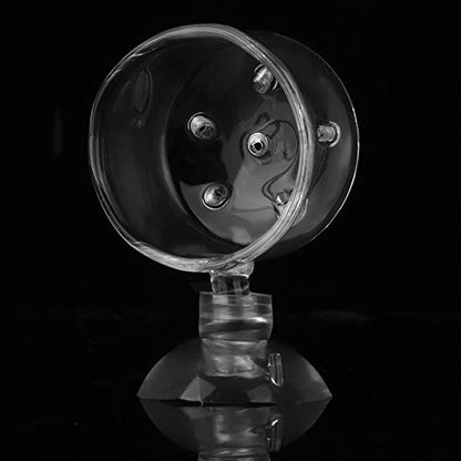 Fish Tank Feeding Cup, Aquarium Red Worm Food Container, Glass Feeder with Suction, Transparent Bowl for Feeding Shrimp Fish Reptiles (Glass Hole Cup)