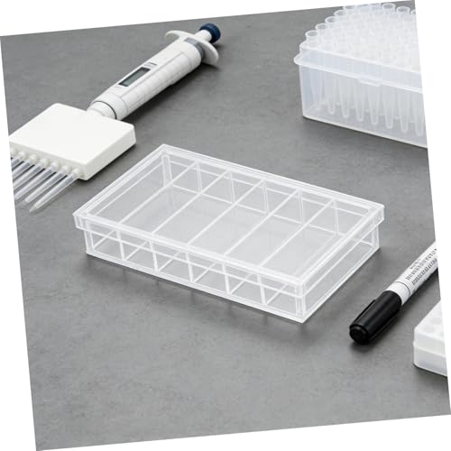 Ipetboom Acrylic Incubation Chamber with Lid, 6-Compartment Small Specimen Breeding Box, Laboratory Storage Tray for Fish Egg Hatching and Scientific Observation, 6.6x3.8