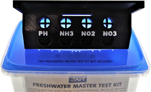 Aquameta Aquarium Test Tube Holder with Rack - for API Freshwater Master Test Kit - 4 Slots Test Tube Rack – Black - color: Black