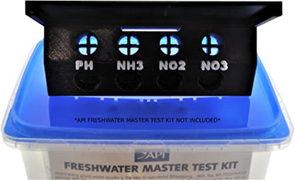 Aquameta Aquarium Test Tube Holder with Rack - for API Freshwater Master Test Kit - 4 Slots Test Tube Rack – Black - color: Black