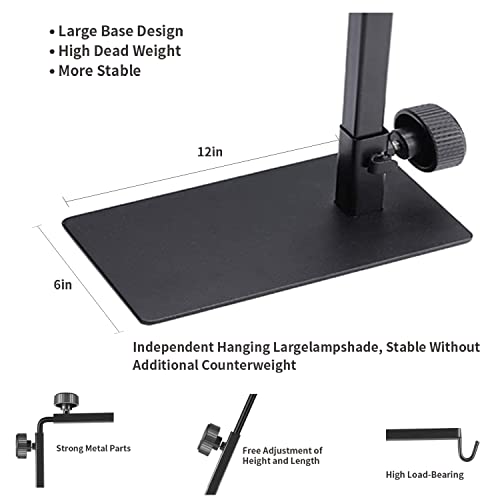 Reptile Heat Lamp Stand, Adjustable 24-38in, Multi-Lamp, XL | Metal lamp holder with weighted base, holds 2 dome lampshades For bearded dragon,snake,turtle,chameleon,terrarium accessories - size: XL