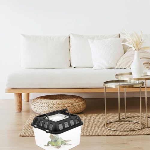 SHINEOFI Transparent Turtle Habitat Box with Ventilation Lightweight Reptile Breeding Container for Turtles Spiders and Reptiles Compact and Transport Case