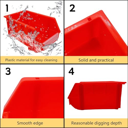 Reptile Digging Box Plastic Leopard Gecko Burrowing Habitat Hide Box with Wooden Ladder Compatible with Terrariums Tailored for Juvenile Bearded Dragons and Snake in Compact Setups (Red) - color: Red