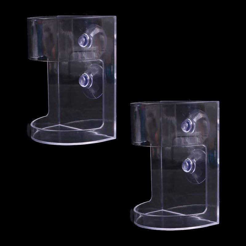 Floating Corner Feeder for Aquariums – 2-Pack 3.9″ × 2.8″ Clear Acrylic Feeding Station with Double Suction Cups, Keeps Flake & Pellet Food Contained for Fish, Koi & Turtles