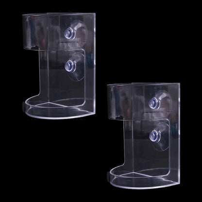 Floating Corner Feeder for Aquariums – 2-Pack 3.9″ × 2.8″ Clear Acrylic Feeding Station with Double Suction Cups, Keeps Flake & Pellet Food Contained for Fish, Koi & Turtles