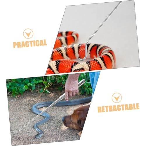 Extendable Stainless Steel Snake Hook for Reptile Handling Compact Design for Catching and Control of Corn Snakes and
