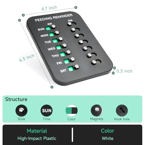 YAUYIK Pet Health Management Set: Digital Pet Scale for Accurate Weighing & Magnetic Feeding Reminder Sticker, Complete Kit to Monitor Your Pet's Diet and Weight for Optimal Health