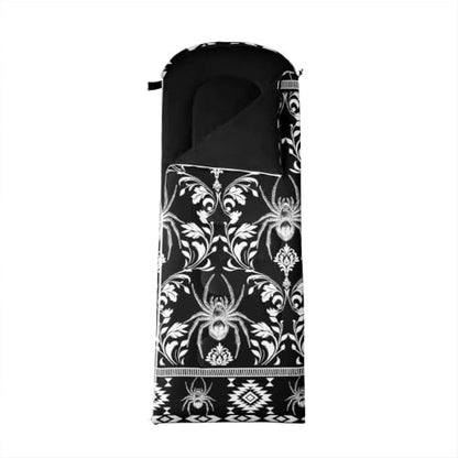 Erosebridal Longhorn Cow Skull Gothic Witchy Damask Sleeping Bag for Kids Camping Blanket for Hiking Travel Hunting Sleep Bag - color: Black and White Giant Spider