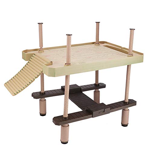 HERCHR Reptile Floating Basking Platform, 15.9x11x16.1Inch Turtle Dock Plastic Climbing Island with 6.6lb Load Capacity, Aquarium Resting Terrace for Tortoise Salamander Frog Amphibian