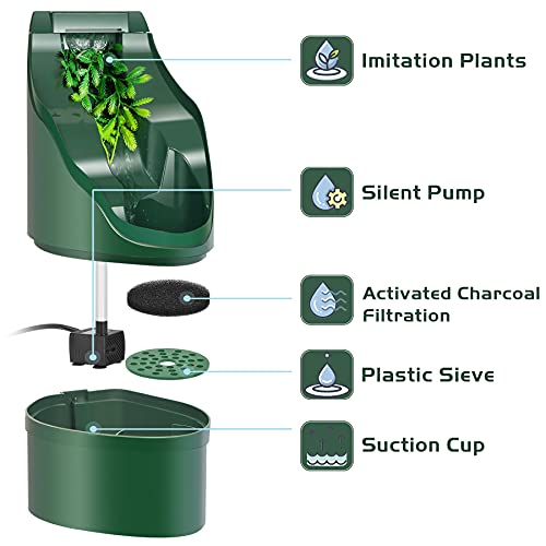 Reptile Chameleon Cantina Drinking Fountain Water dripper Comes with Feeding Tongs and Frosted Tweezer for Lizard Turtle Snake Spider Frog Gecko, Come with an Extra Pump for Replacement