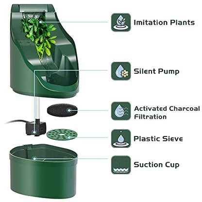 Reptile Chameleon Cantina Drinking Fountain Water dripper Comes with Feeding Tongs and Frosted Tweezer for Lizard Turtle Snake Spider Frog Gecko, Come with an Extra Pump for Replacement