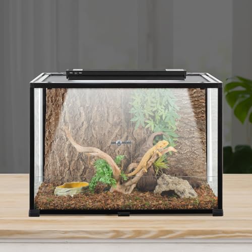 Switchable UVB Light for Reptiles, 24W T5 UVB Light Combo Kit for Tropical 5.0 & Desert 10.0, 22.6" Terrarium Hood Lamp Fixture with UVB 10.0 Bulb for Bearded Dragon Gecko Snake Lizard Turtle - size: 24W-22.6IN