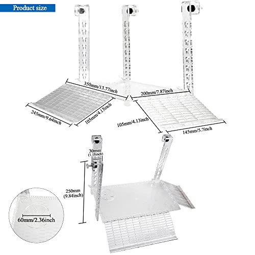 Hanging Turtle Basking Platform, Adjustable Acrylic Aquatic Reptile Turtle Tank Dock with Ramp, for Aquatic Turtles, Turtle Tank Aquarium - Medium (12inch)