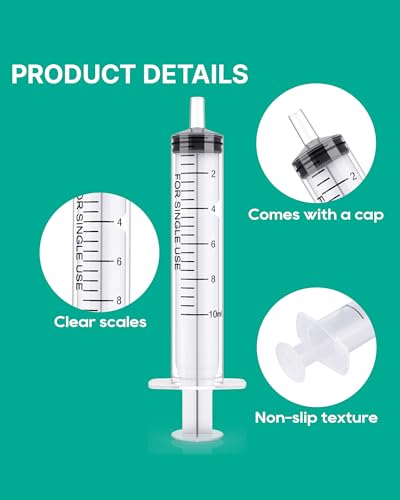 30 Pack 10ml Oral Syringes for Liquid without Needle Individually Wrapped | 10cc, with cap, clear scale, non-slip bottom for pet feeding, liquid dispensing, scientific labs, plant cultivation, crafts - style: 10ml
